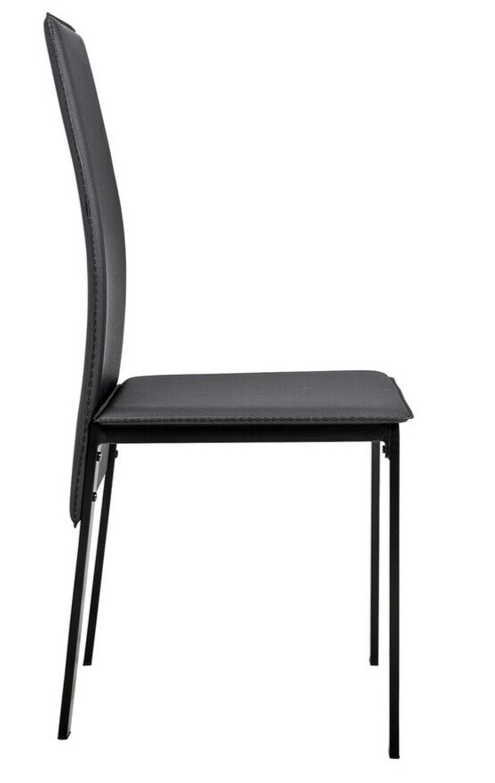 Lido Glass Dining Table 4 Chairs in Black 120cm For Kitchen or Living Room