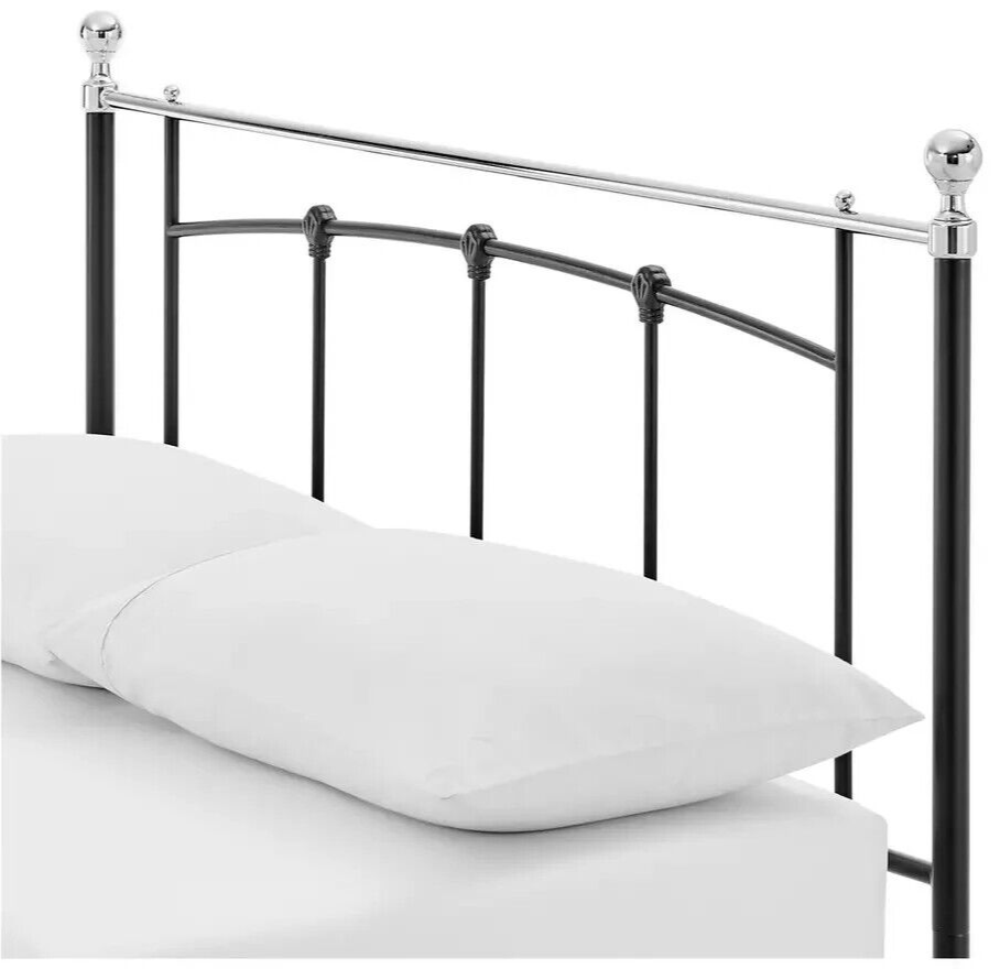 Home Yani Kingsize Metal Bed Frame Black | Sturdy Durable Mattress Support Base
