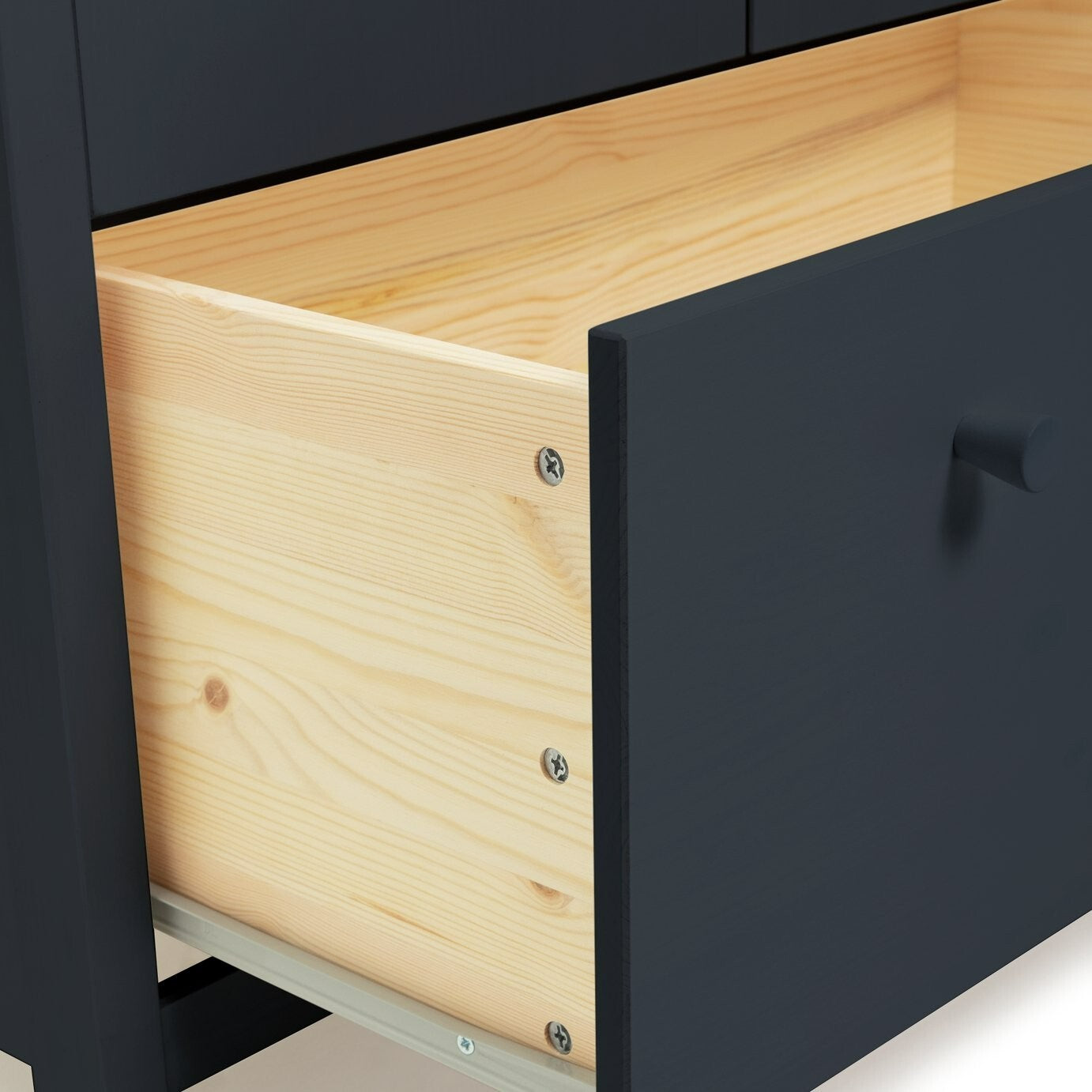 Scandinavia 2 Door 1 Drawer Wardrobe - Navy Blue | Solid Pine Wardrobe, Bedroom