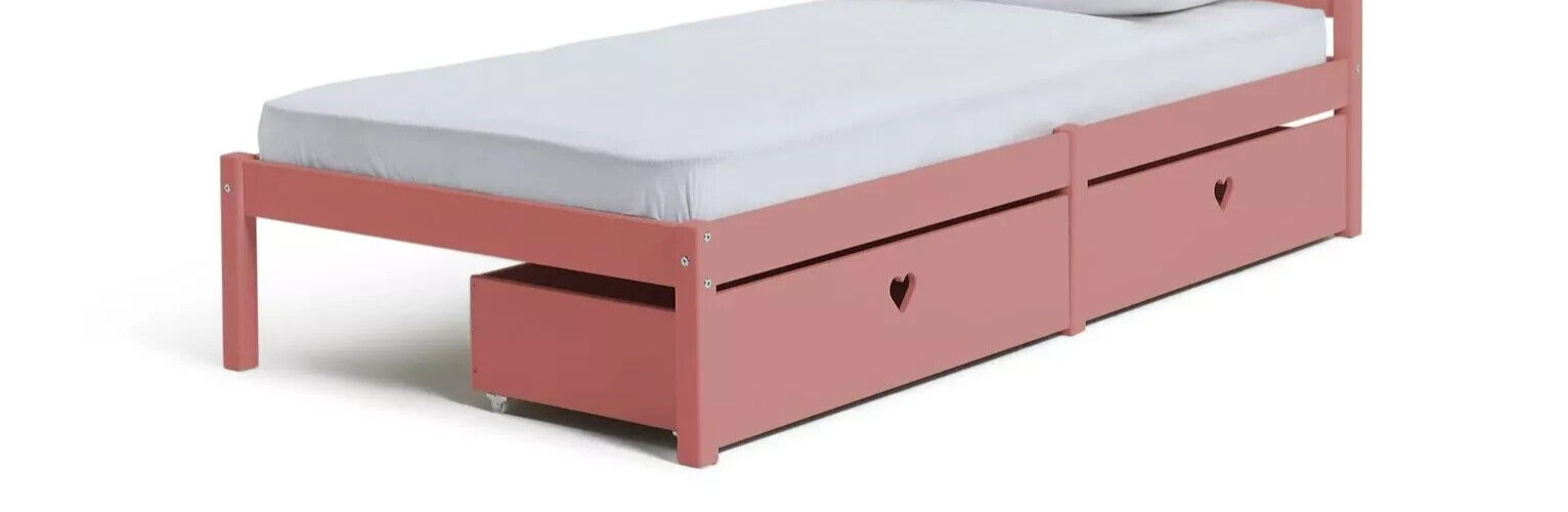 Mia Solid Wood 2 Drawers - Pink