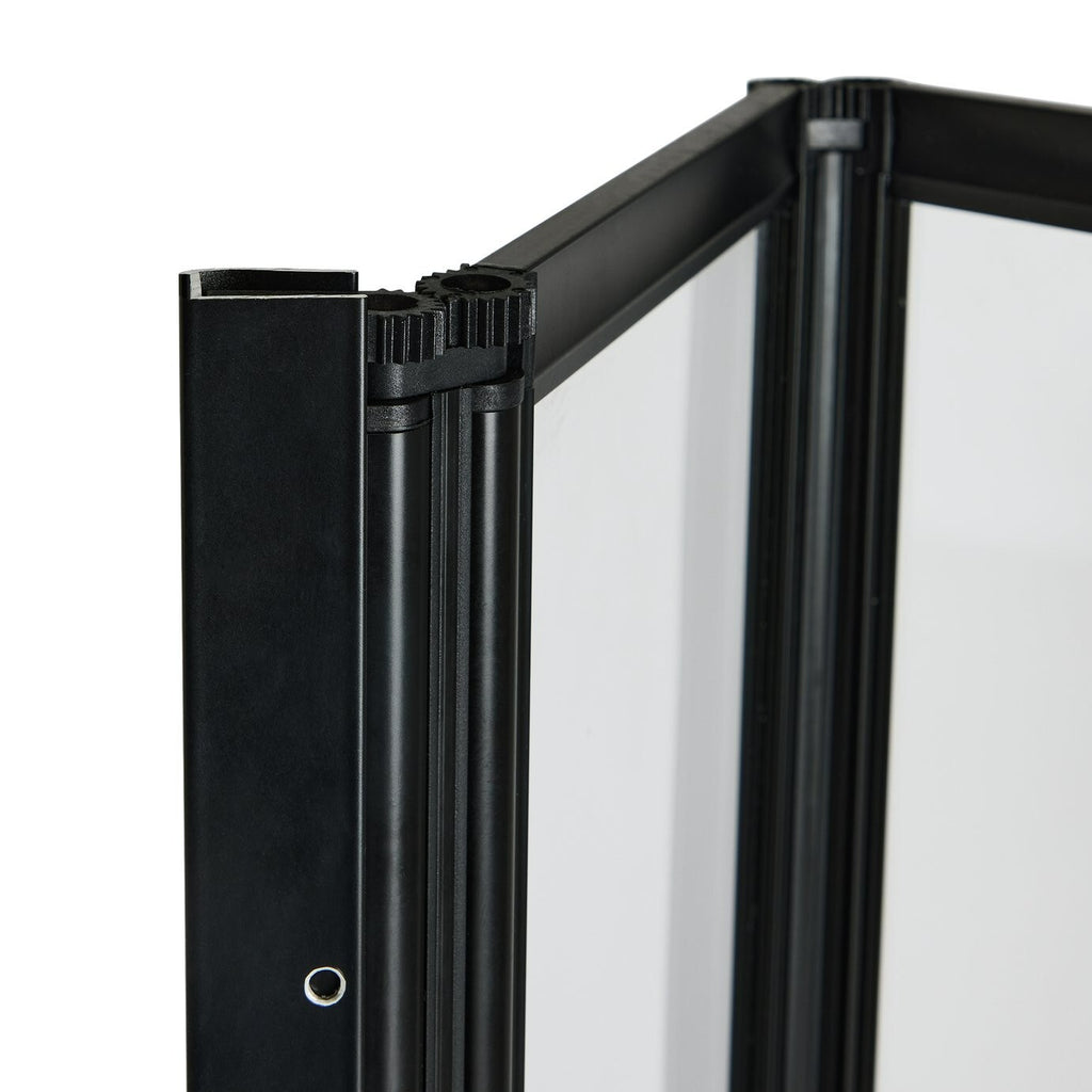 Home 3mm 4 Fold bath Screen - Black