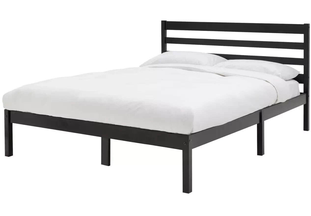 Kaycie Small Double Wooden Bed Frame - Black