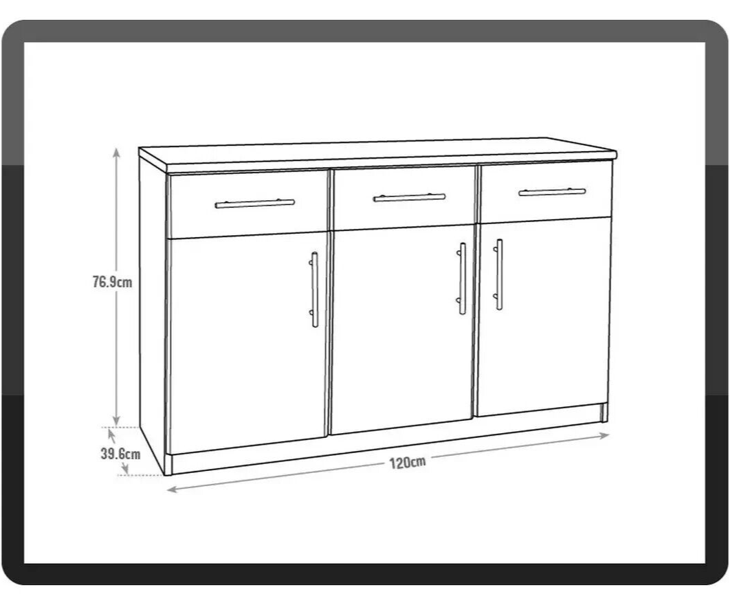 Anderson 3 Dr and 3 Drawer Sideboard - Oak Effect