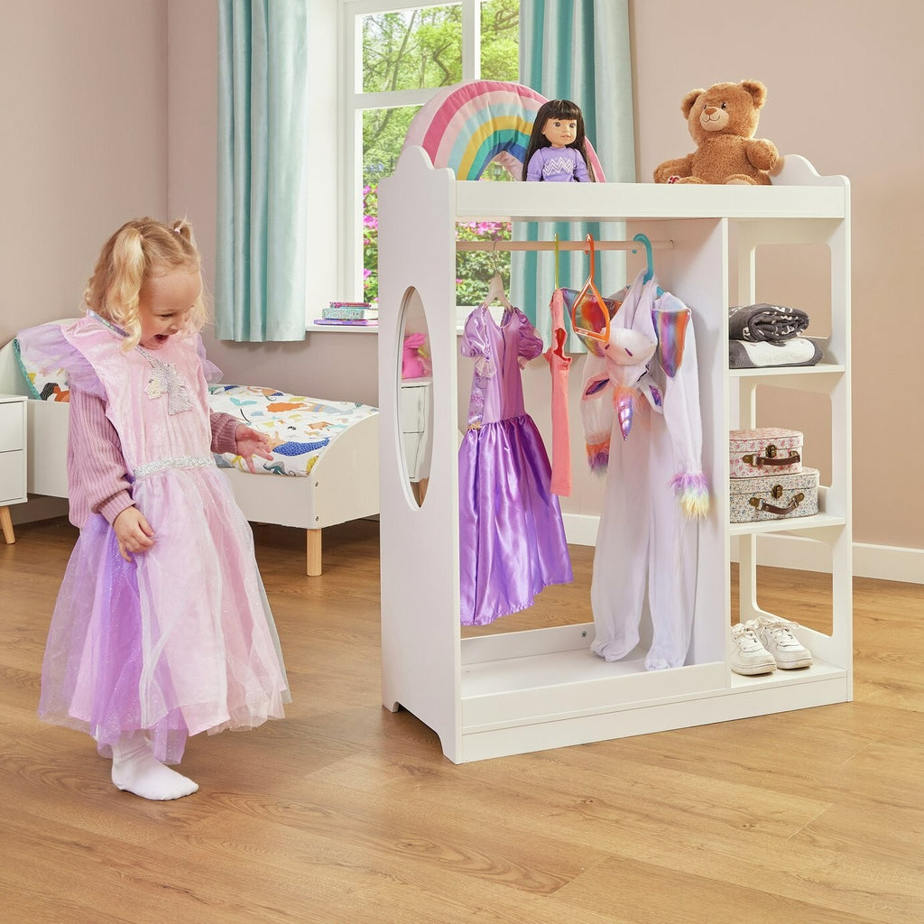 Liberty House Kids Dressing Rail with Mirror - White