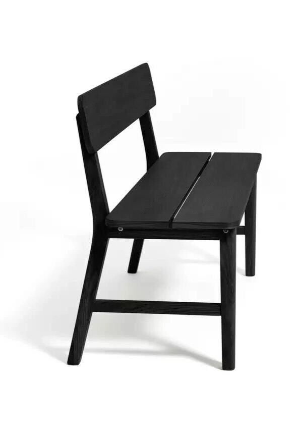 Habitat Nel Wood Veneer Dining Bench - Black | Modern Dining Bench Wood Veneer