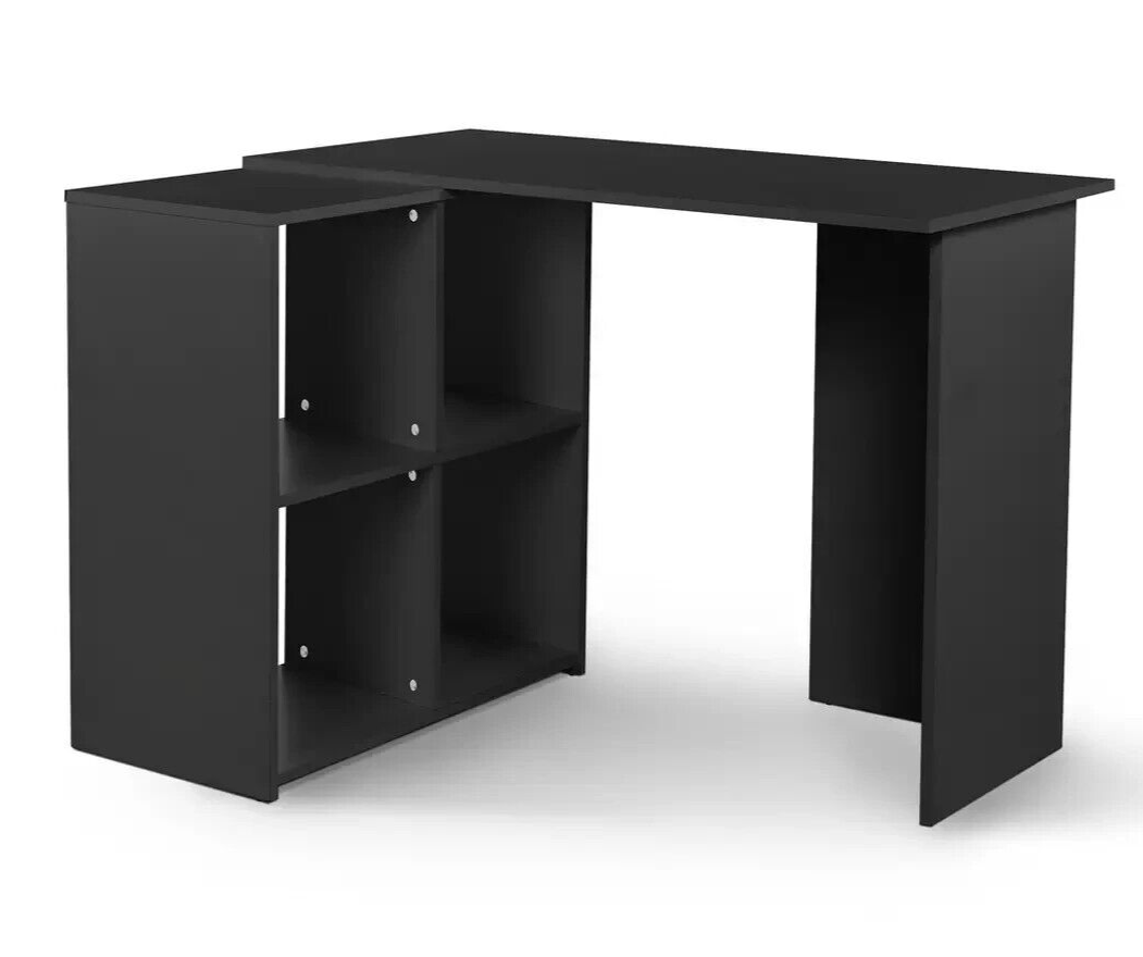 Malibu Corner Office Desk - Black | Black Corner Desk Home Office Workstation