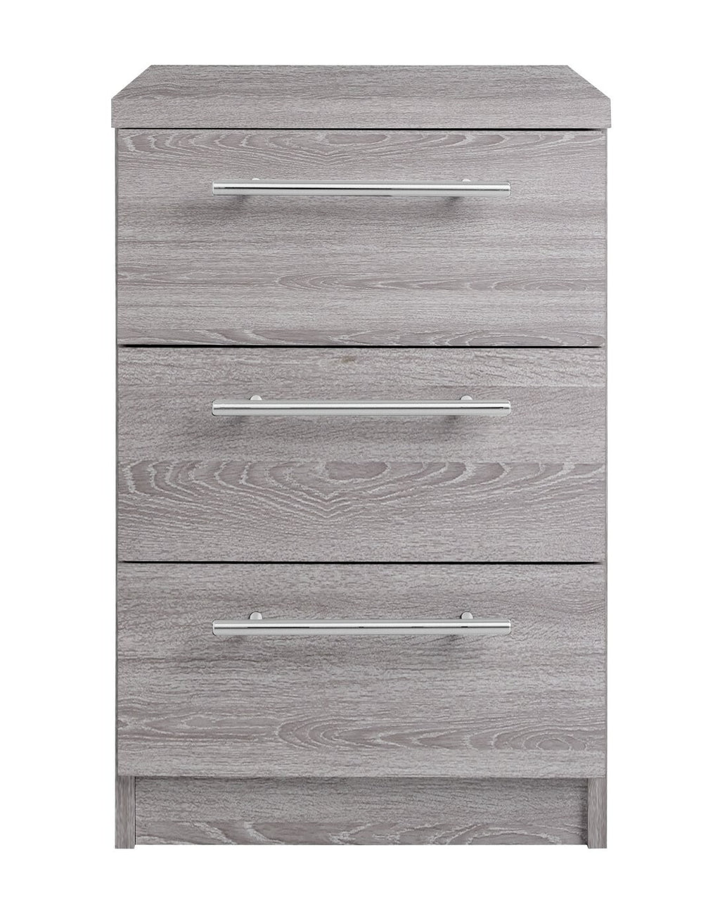 Brisbane 3 Drawer Bedside â€“ Grey Oak