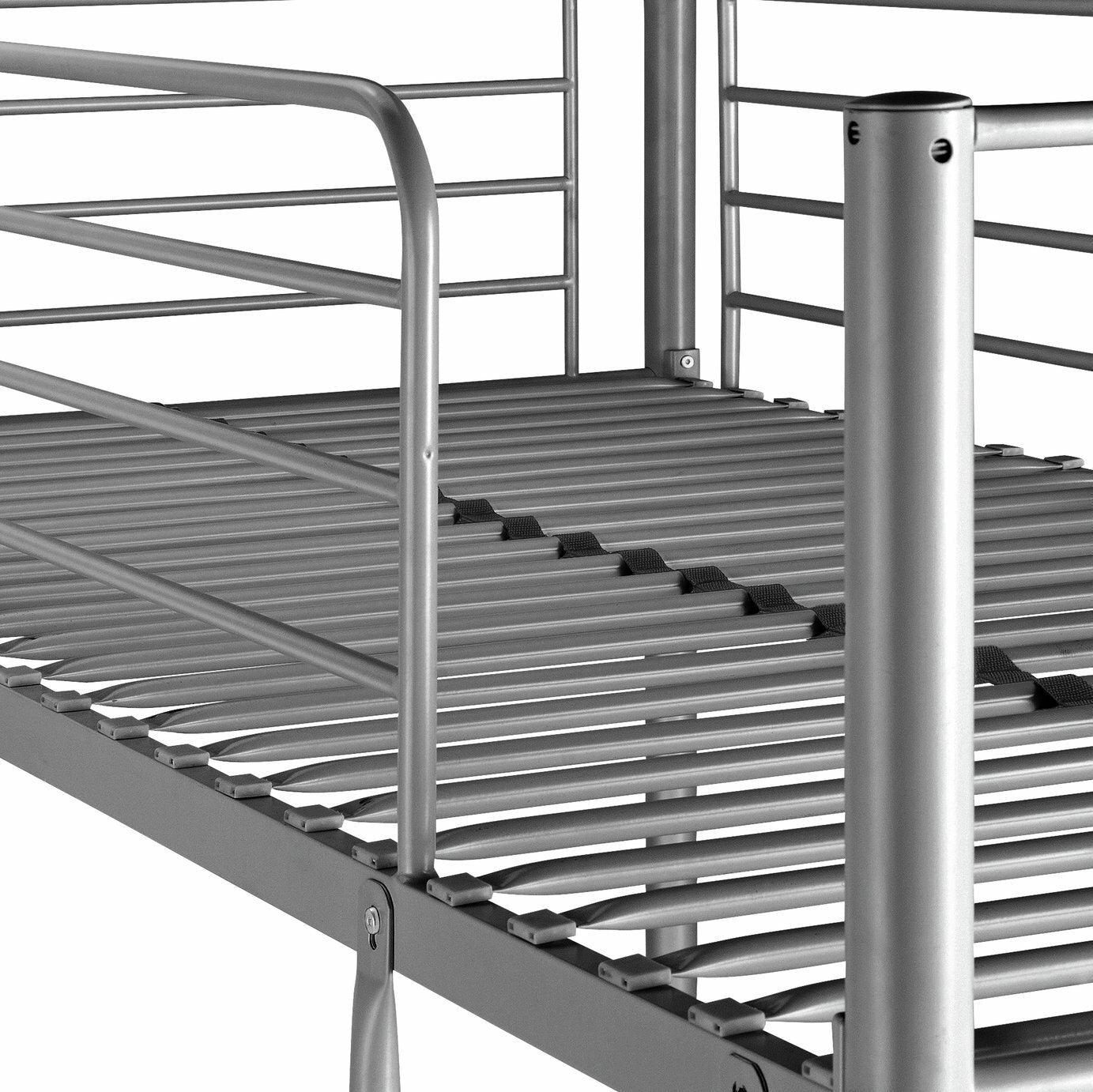 Mason Single Bunk Bed For Kids / Adults/Teenager -Silver x2 Memory Foam Mattress