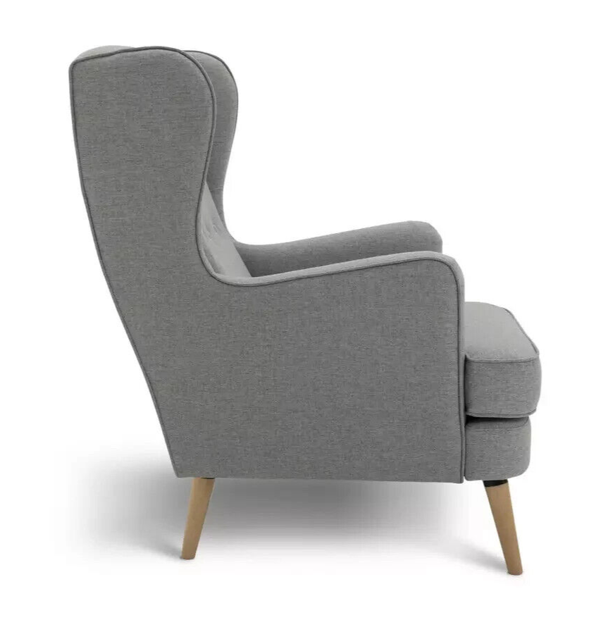 Habitat Callie Self Assembly Fabric Wingback Chair - Grey | Comfortable Stylish