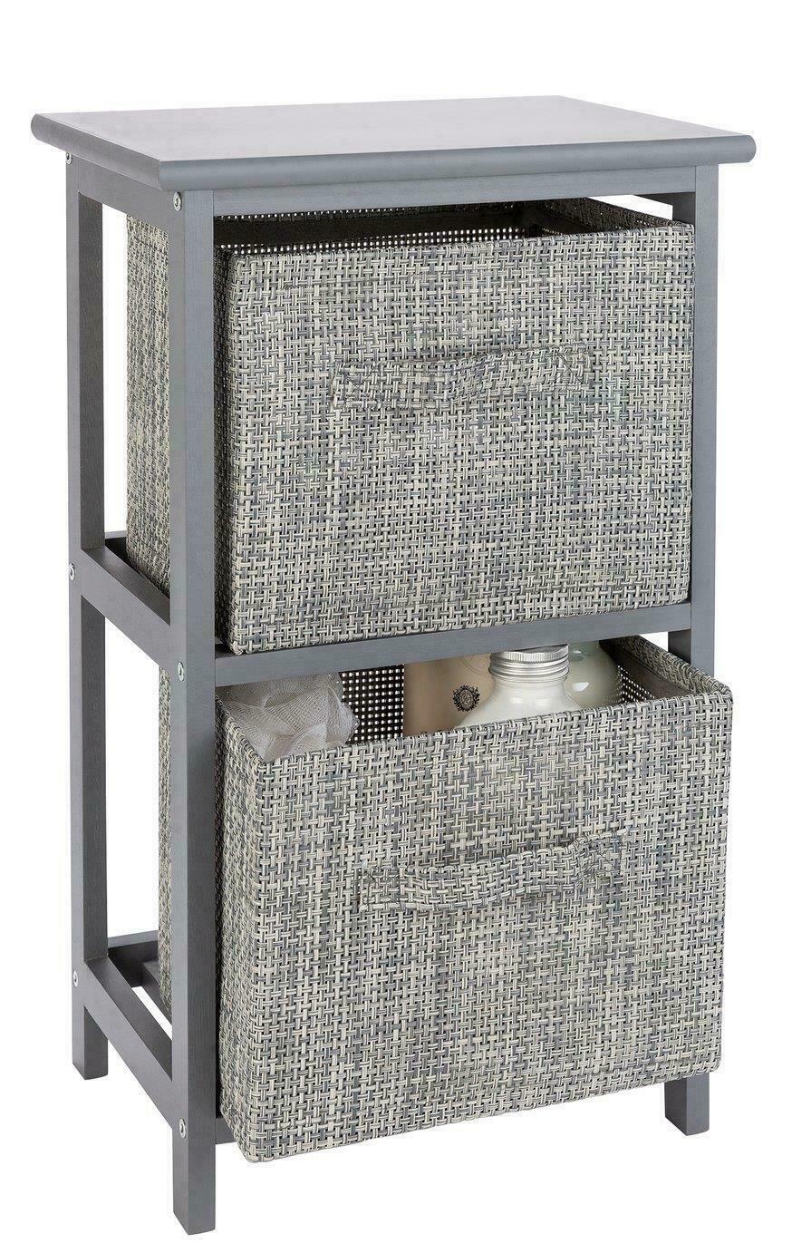 2 and 3 Drawer Bathroom Units - Grey | Slim Storage Cabinet for Organization