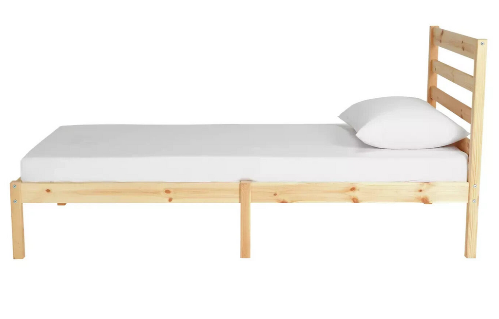 Kaycie Single Bed Frame 3FT With Headboard - Wooden - Pine - Without Mattress