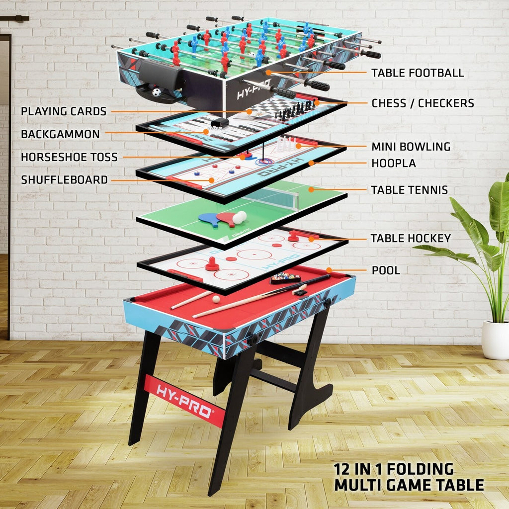 Hy-Pro 4ft 12 In 1 Folding Multi Game Table ( B Grade 35944 )