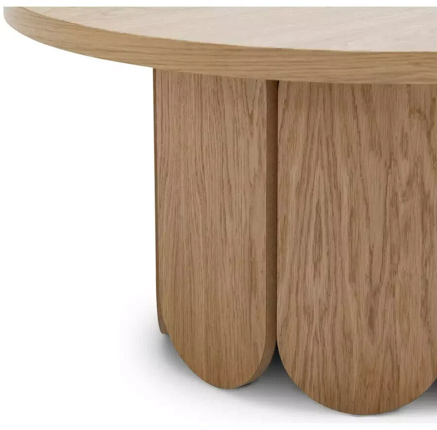 Habitat Flora Round Coffee Table - Oak | Modern Living Room Table with Storage S