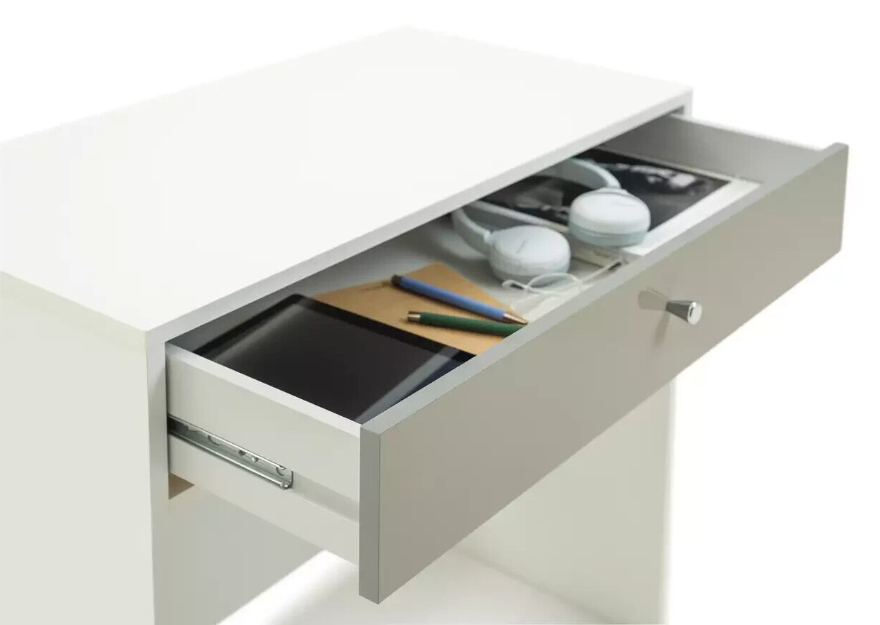 Compact Laptop Desk - White Grey Gloss Front