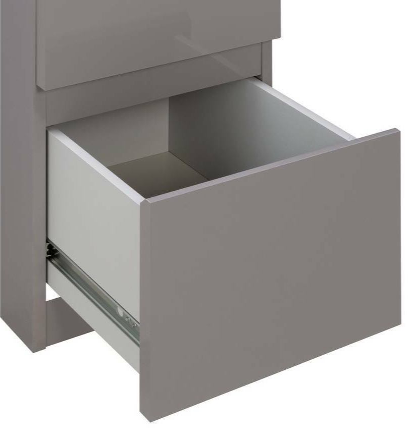 Habitat Jenson 6 Drawer Dressing Table Desk - Grey Gloss | Bedroom Makeup Desk