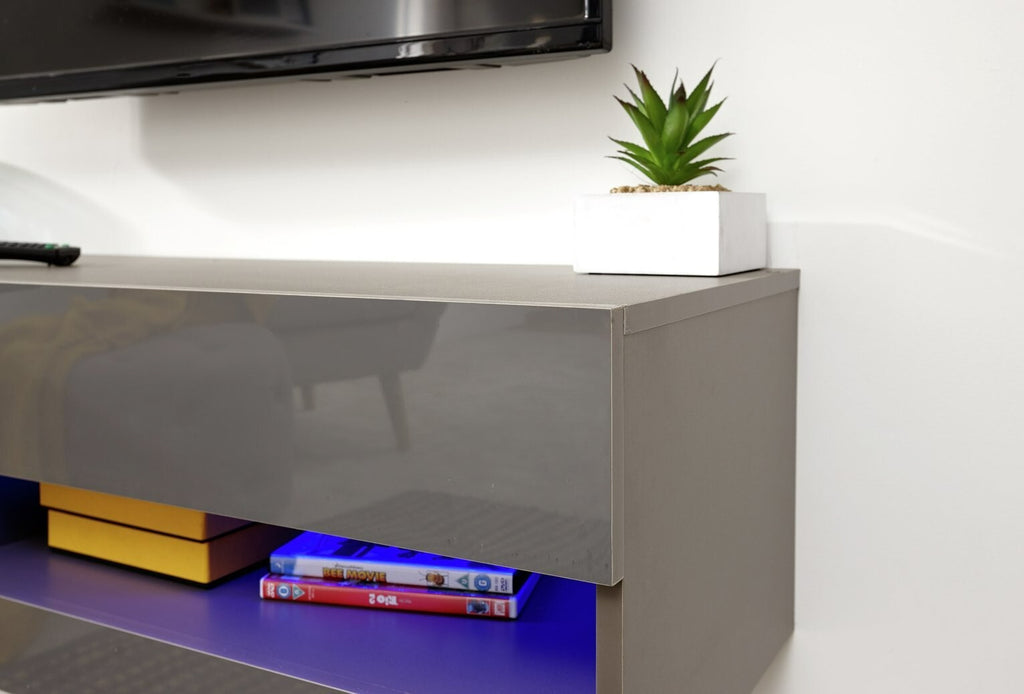 GFW Galicia 120cm LED Wall TV Unit - Grey