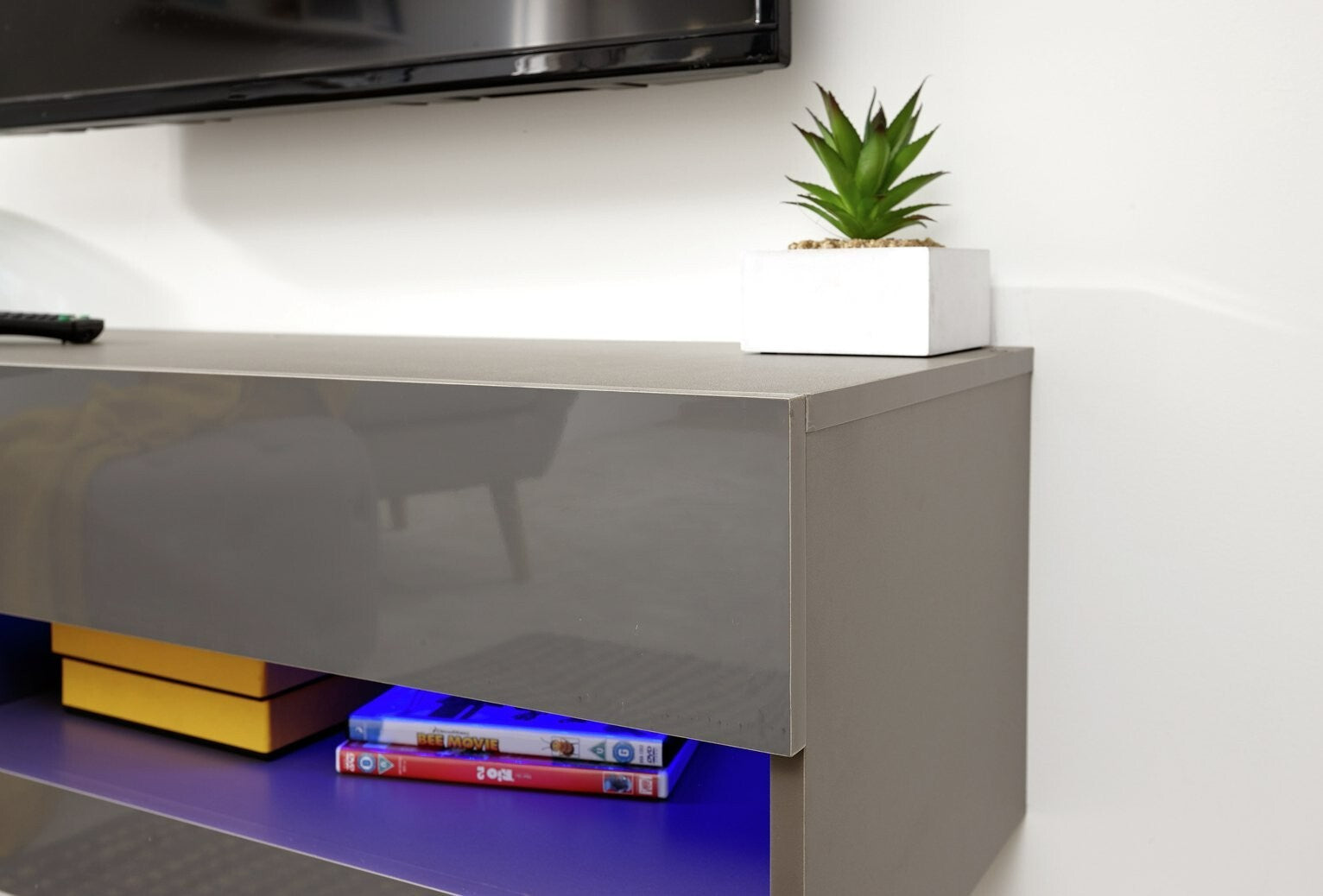 GFW Galicia 120cm LED Wall TV Unit - Grey