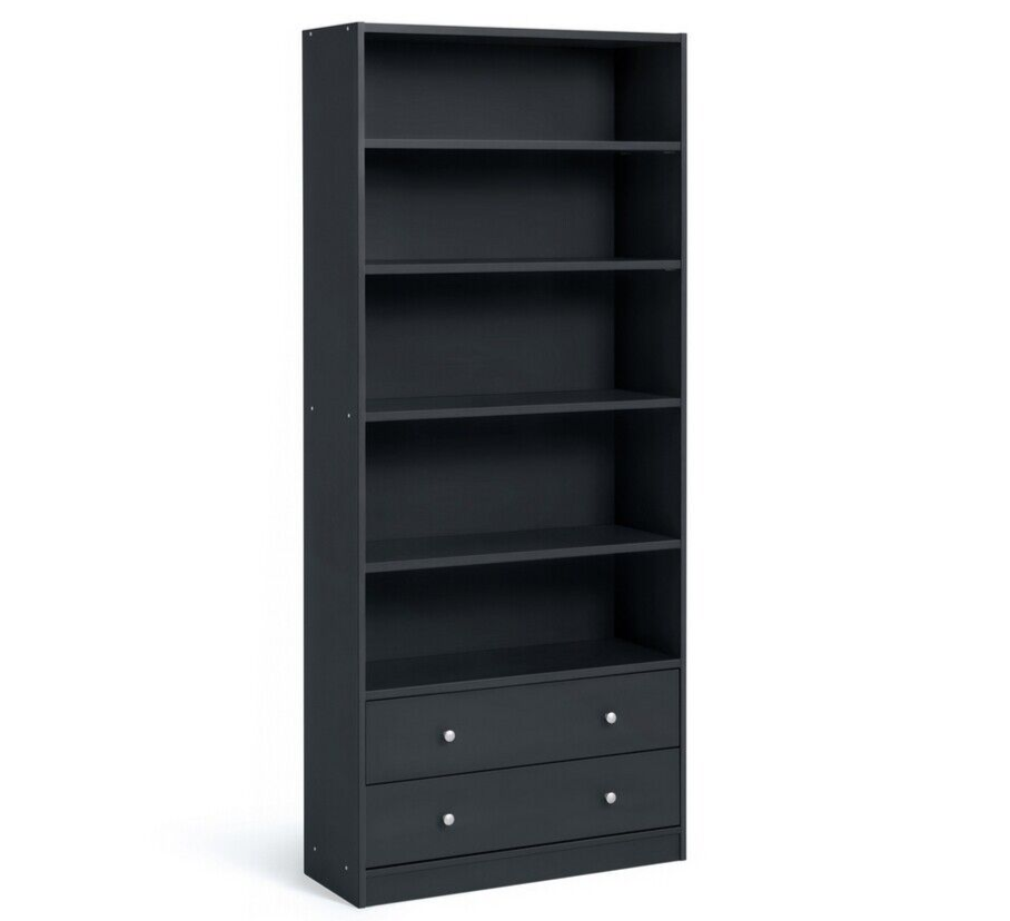 Maine 2 Drawer Bookcase - Black Ash Effect ( B Grade 29351 - 29352 )