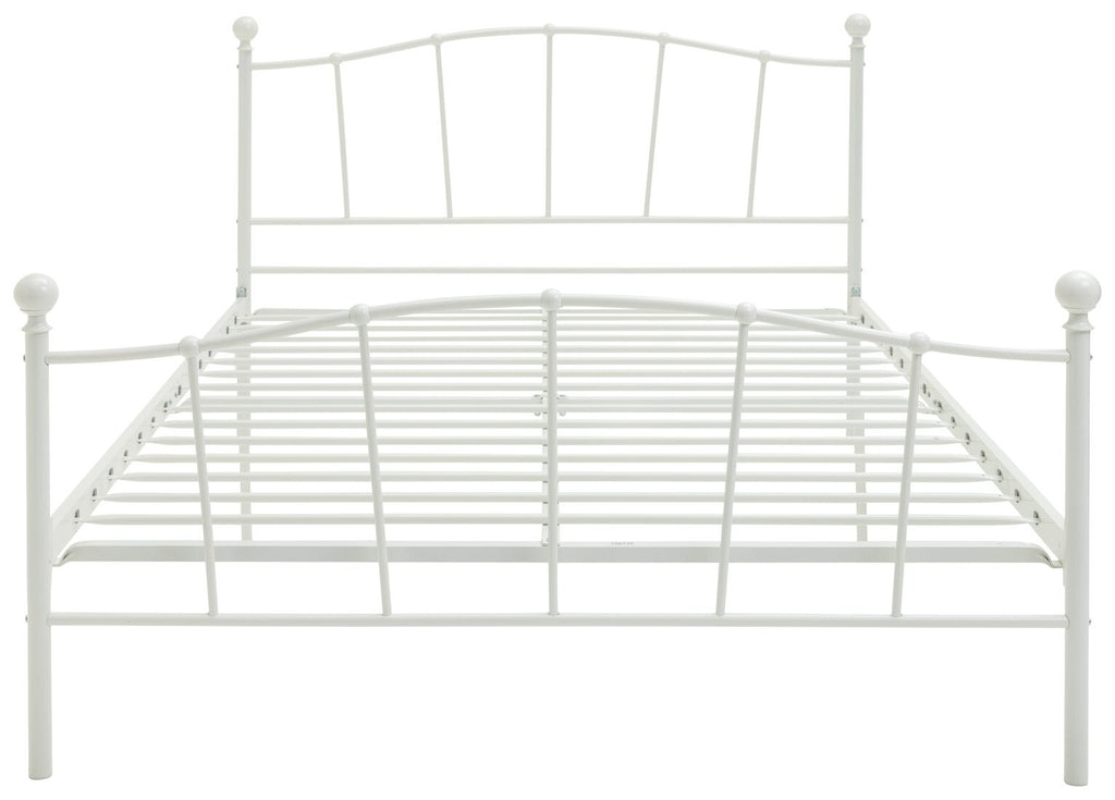 Fleur Small Double Metal Bed Frame - White | Bedroom Furniture for Teen or Guest