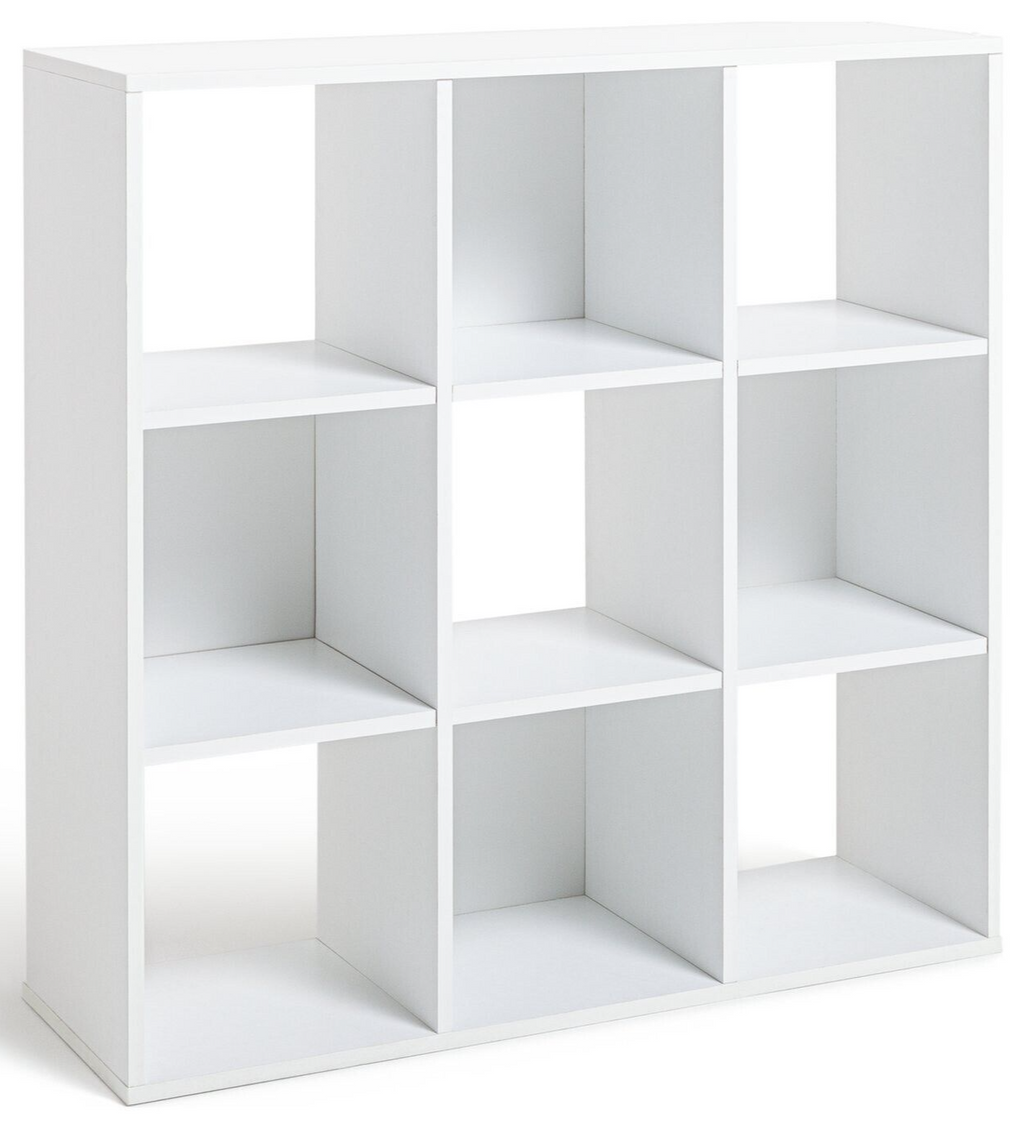 Home Squares 9 Cube Storage Unit White | Modular Organizer Shelf ( B Grade )