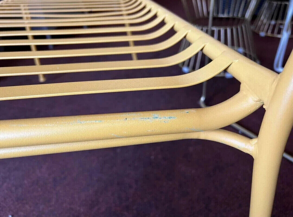 Habitat Indu 3 Seater Metal Garden Bench Outdoor - Yellow