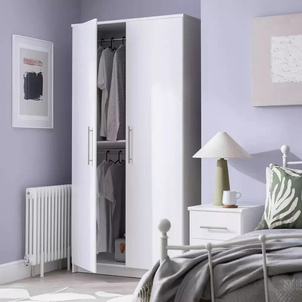 Normandy 2 Door Wardrobe - White ( B Grade 32637 )