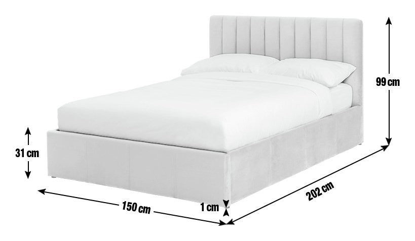 Home Pandora Double End Lift Ottoman Bed - Grey | double bed with storage