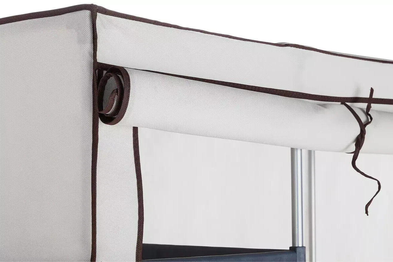 Covered Metal Triple Wardrobe - Cream