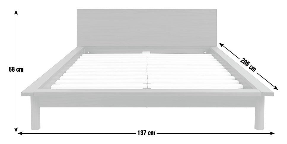 Akio Small Double Wooden Platform Bed Frame - Walnut | Small double platform bed