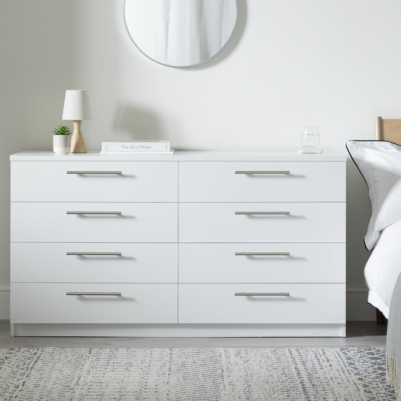 Home Brisbane 8 Drawer Chest - White ( B Grade  56428 )