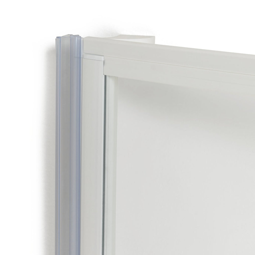 3mm Framed Bath Screen White | Toughened Glass Shower Panel Bath Screen