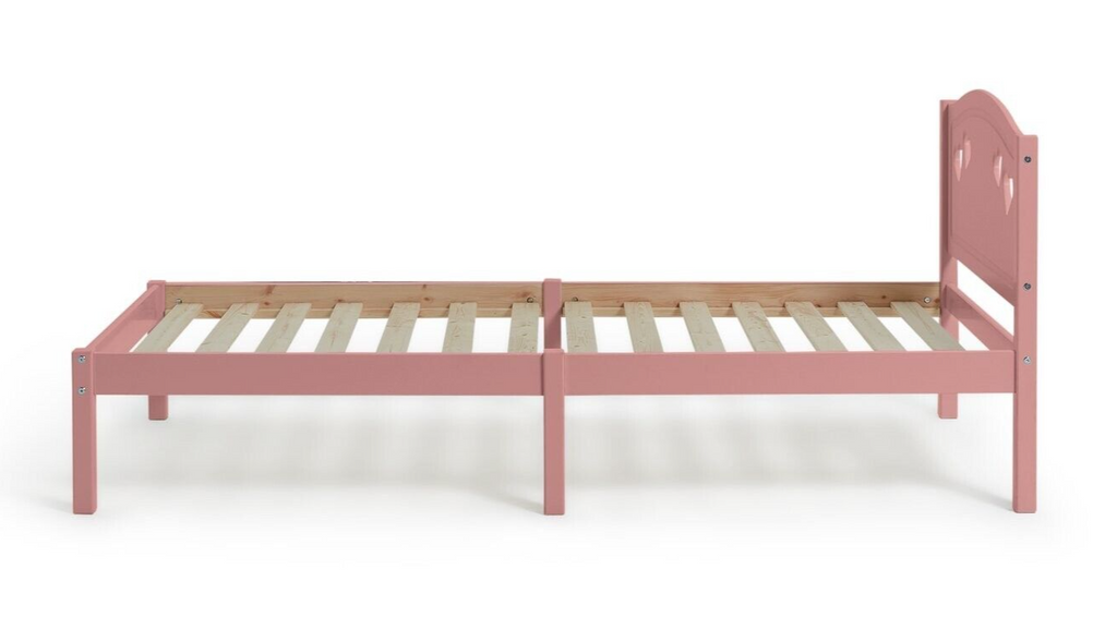 Home Mia Single Bed Frame Pink | Sturdy Durable Bedframe for Kids Teen Bedroom