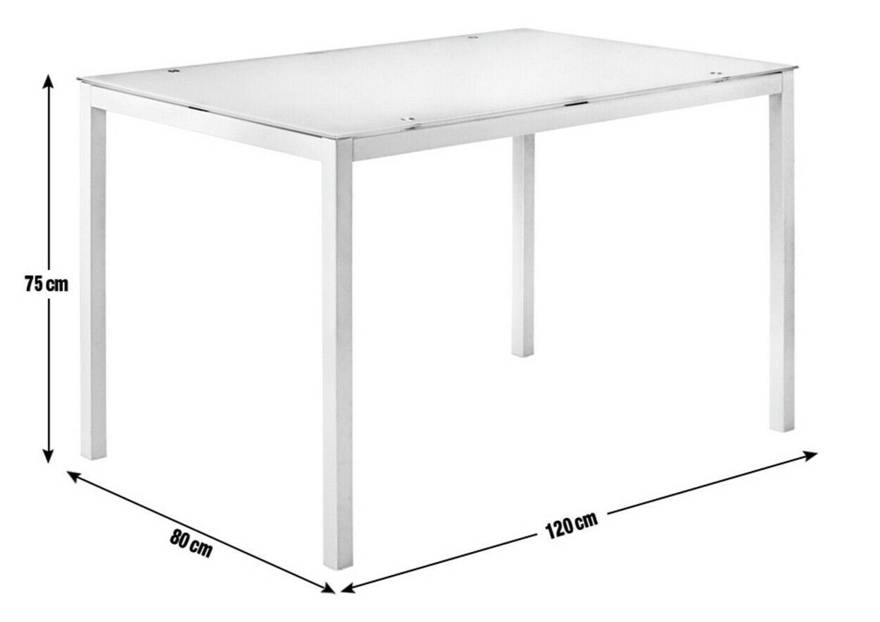 Home Lido Glass Dining Table & 4 White Chairs | Modern Kitchen Dining Furniture