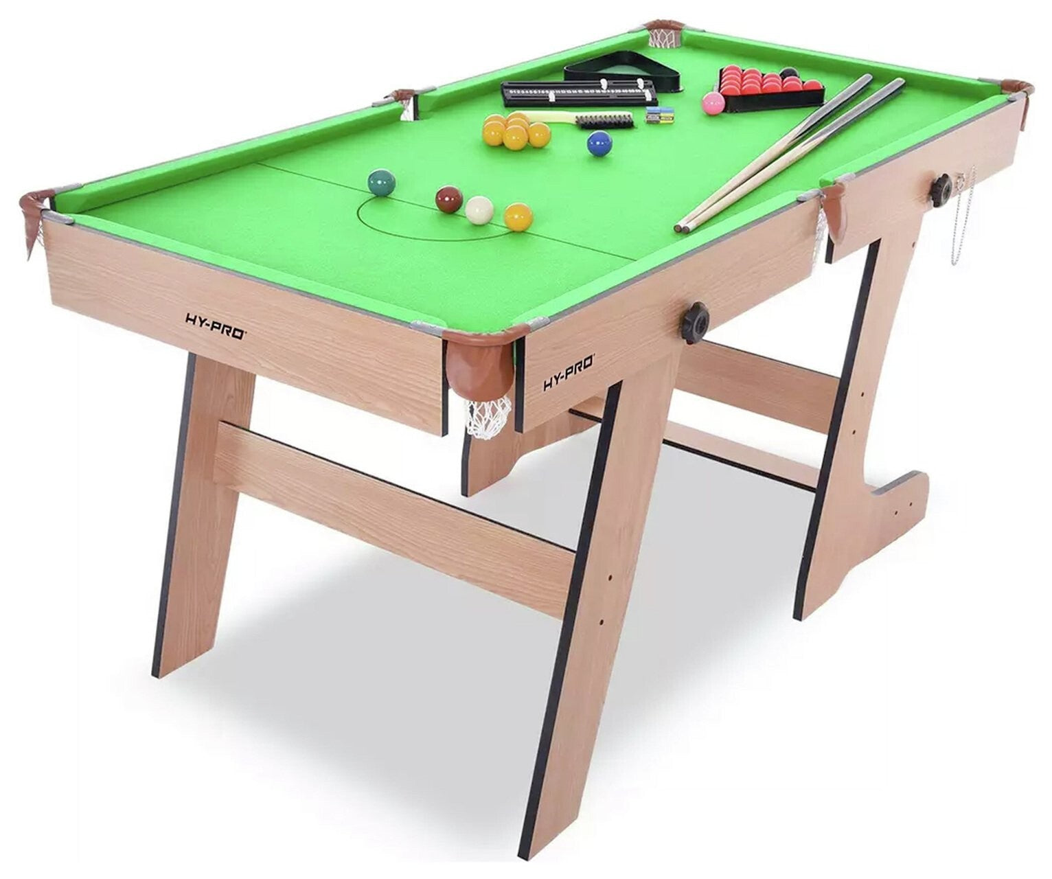 Hy-Pro 6ft Folding Snooker and Pool Table - Oak ( B Grade )