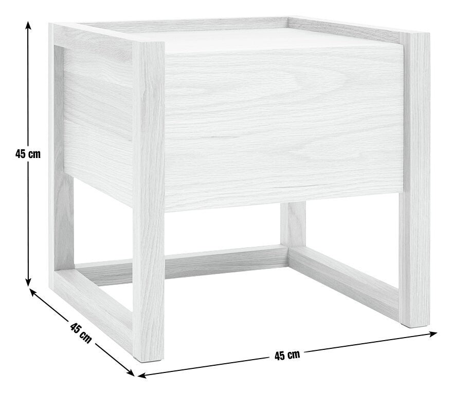 60 Hana 1 Drawer Bedside Table - Oak