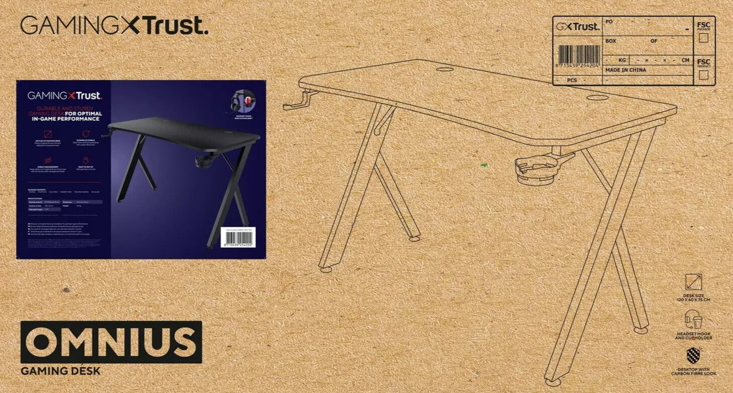 Trust GXT700 Omnius Gaming Desk - Black ( B Grade 33655 )