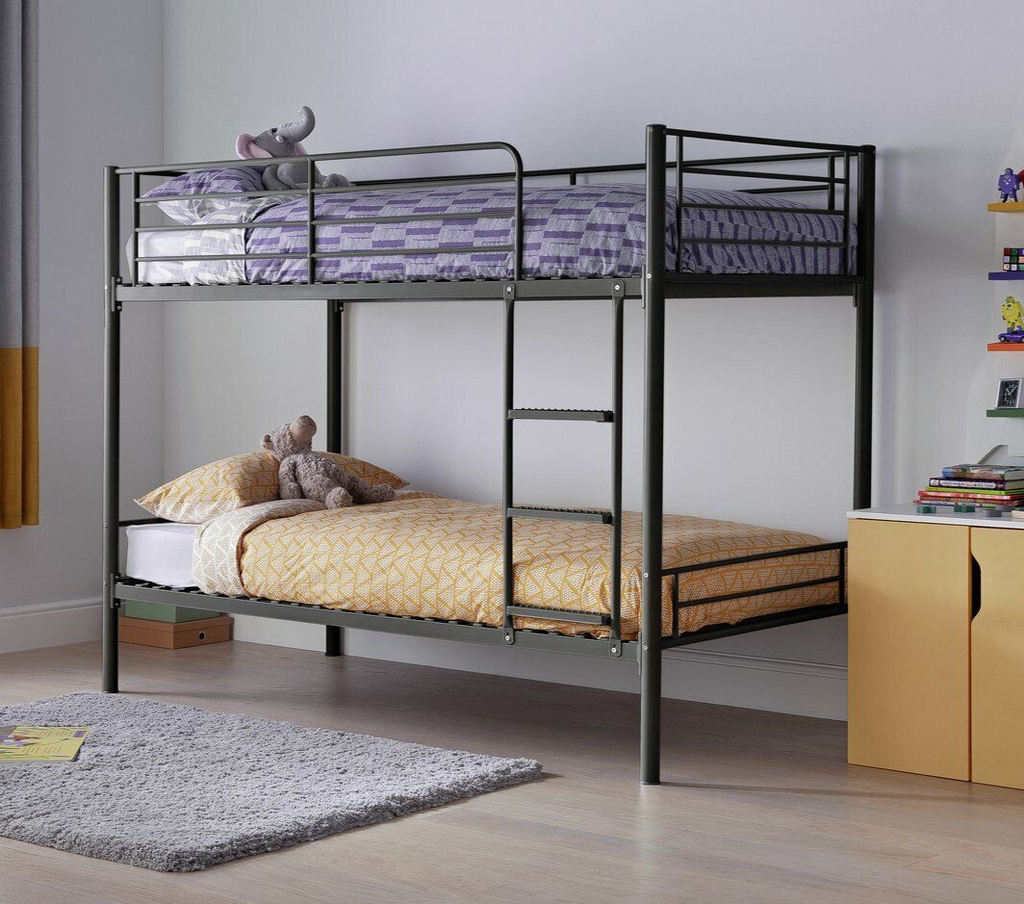 Mason Single Bunk Bed For Kids / Adults / Teenager - Black (No Mattress)