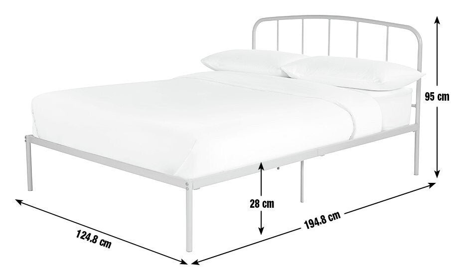 Freja Small Double Metal Bed Frame - Silver ( B Grade 35323 )
