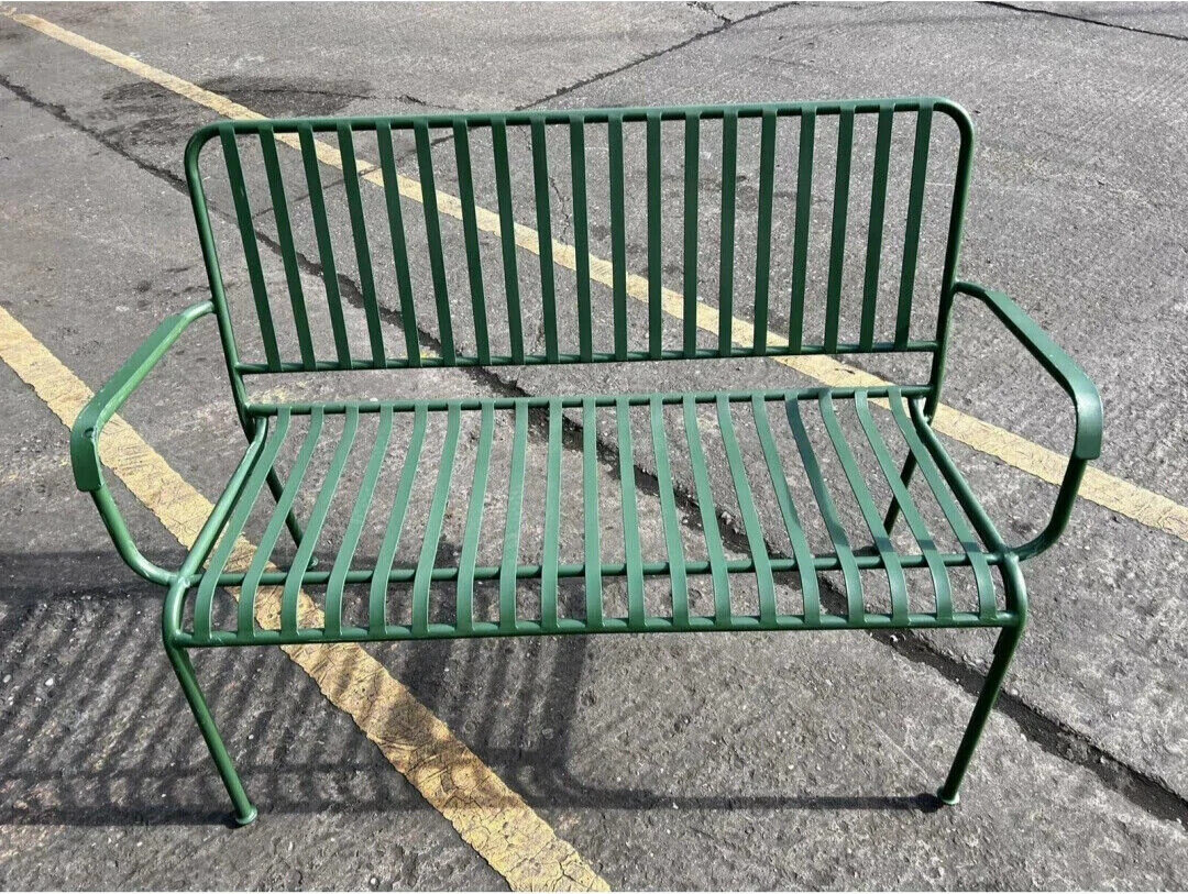 Habitat Indu 2 Seater Metal Garden Bench - Green