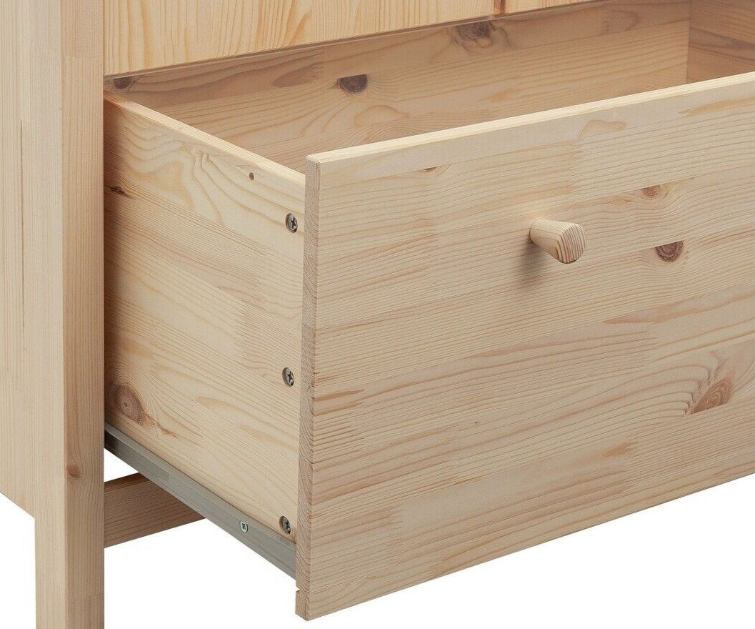 Scandinavia 2 Door 1 Drawer Wardrobe - Pine
