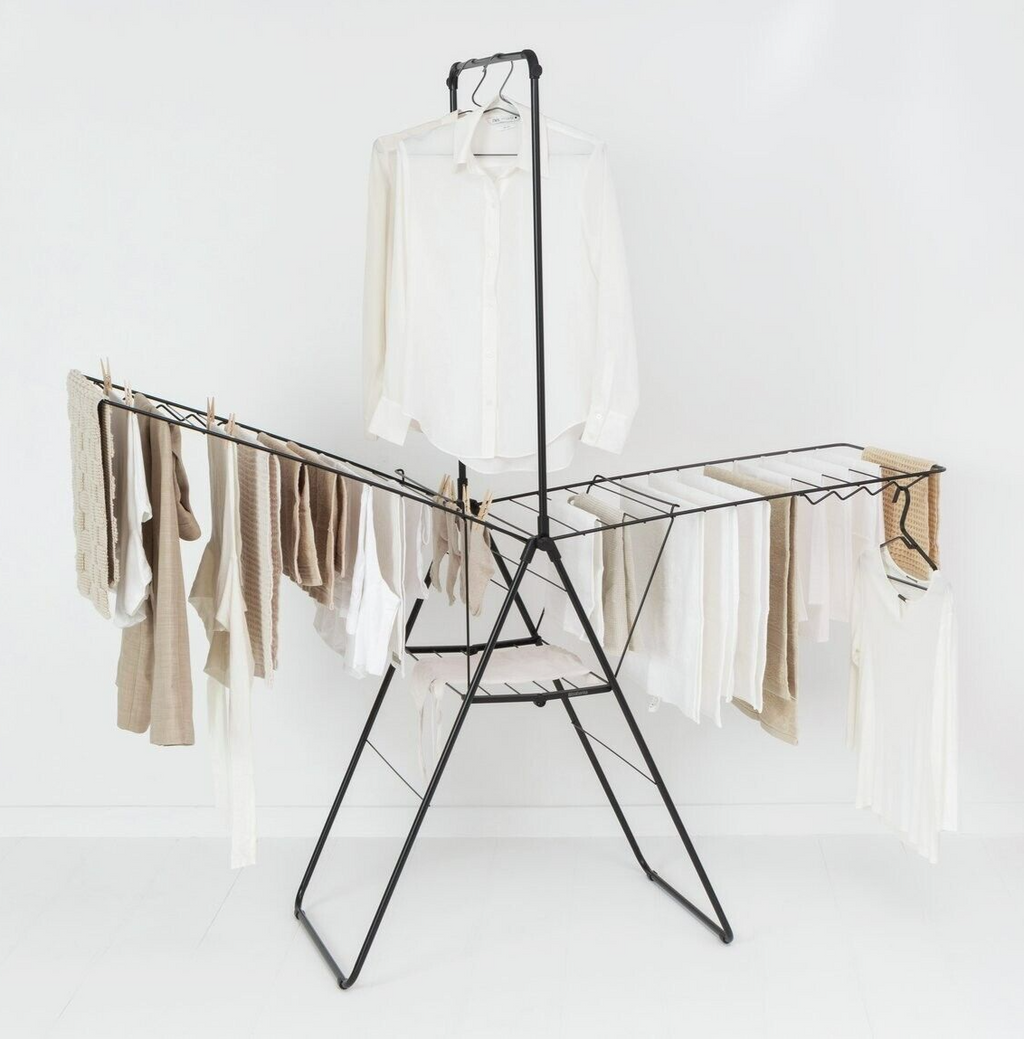 Brabantia 25m Hang On Clothes Airer with Rod - Black