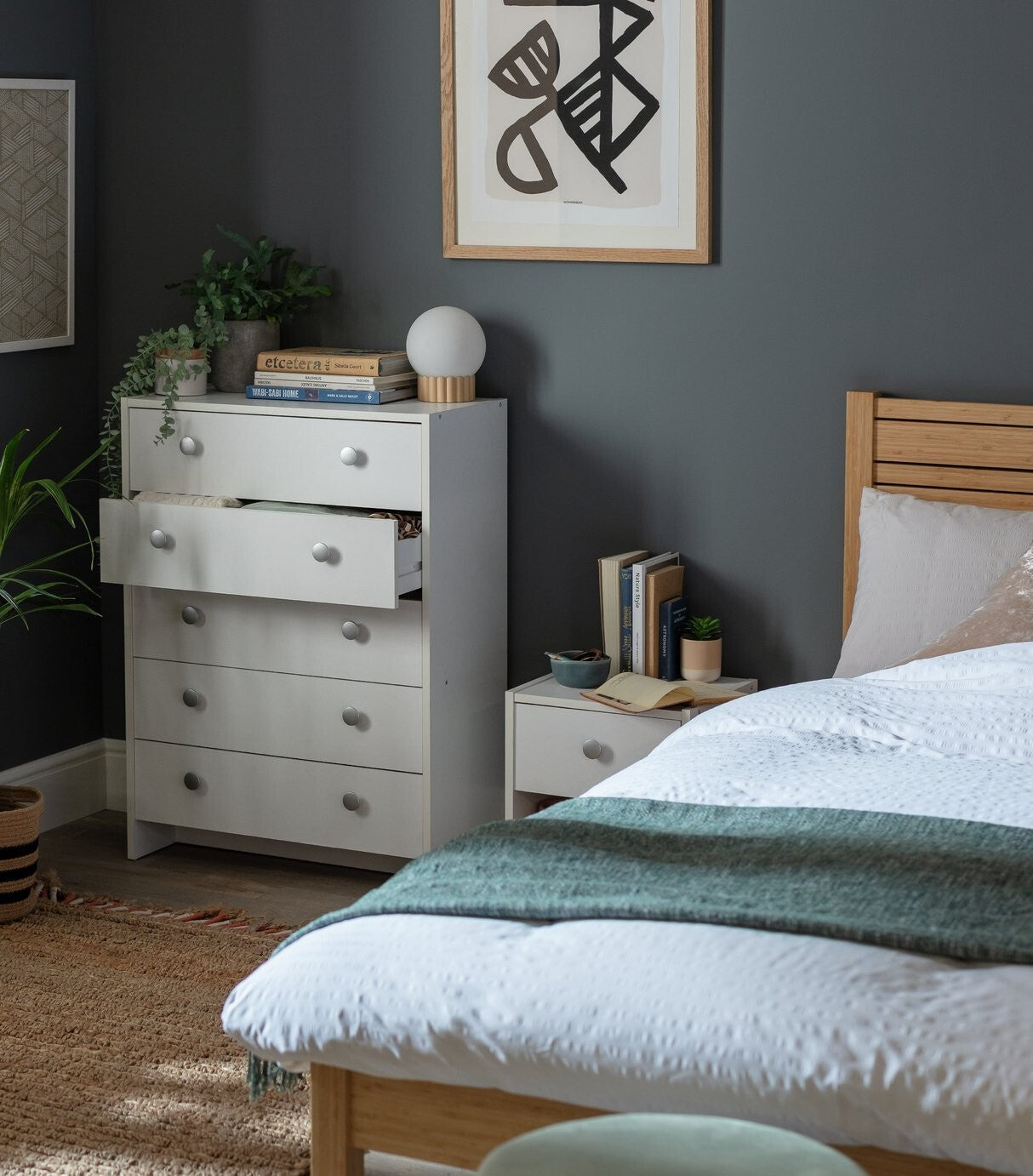 Seville 5 Drawer Chest - White ( B Grade )