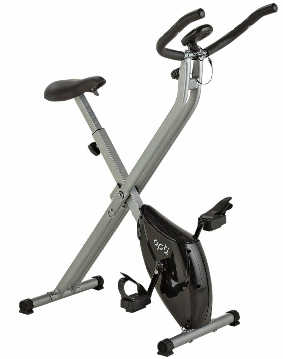 Opti Folding Magnetic Exercise Bike | Home Gym Fitness Equipment Compact Workout