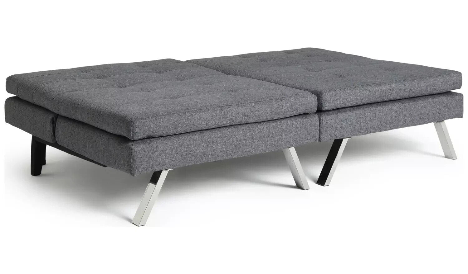 Home Duo Fabric 2 Seater Clic Clac Sofa Bed - Charcoal | Living Room Furniture