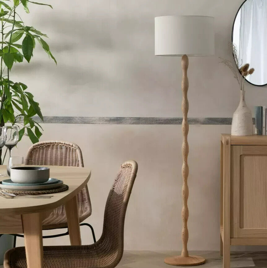 Habitat Bobbin Ash Wood Stick Floor Lamp - Natural