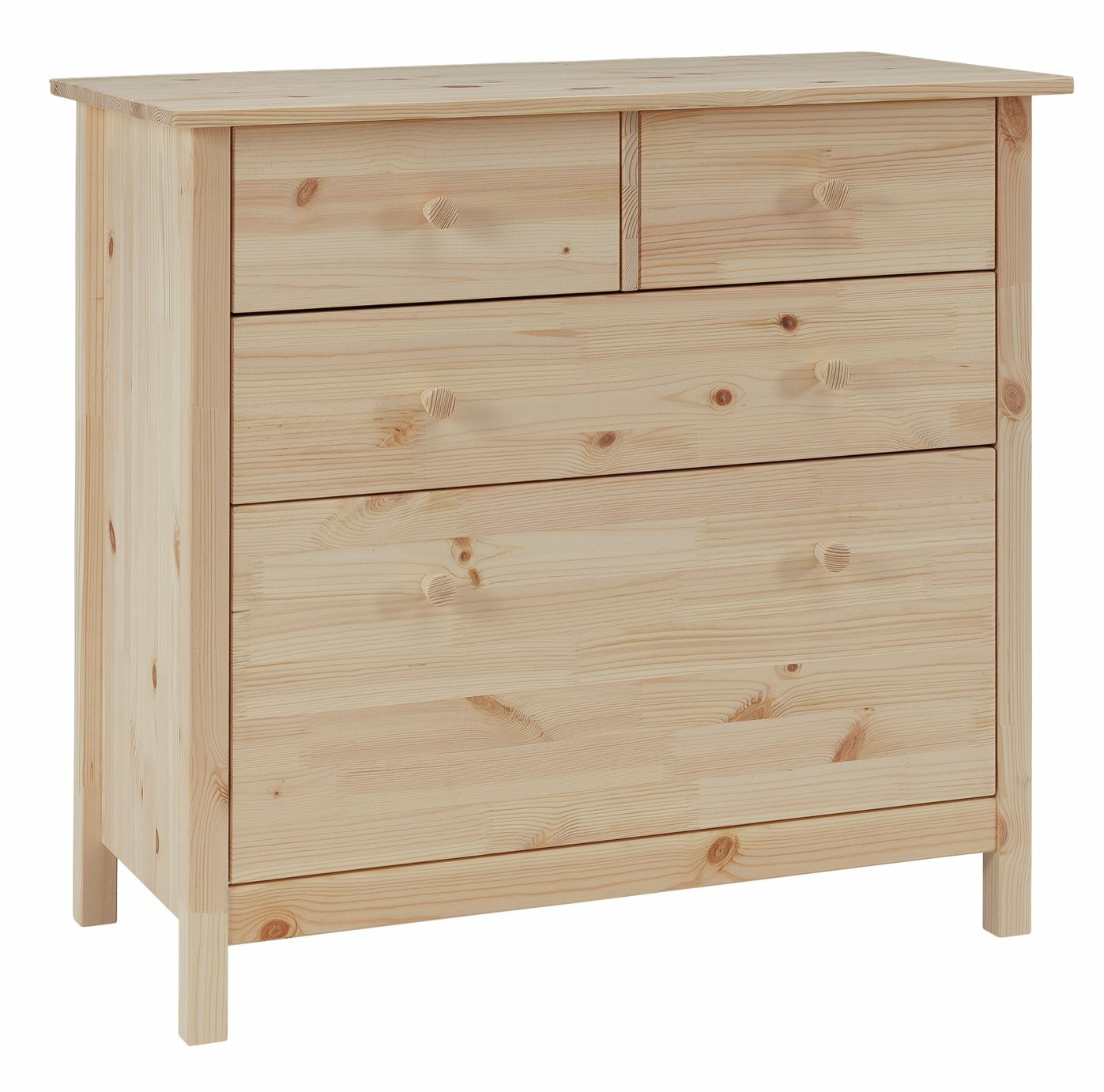 Scandinavia Kids 4 Drawer Chest - Pine | Wooden Storage, Bedroom Unit, Natural