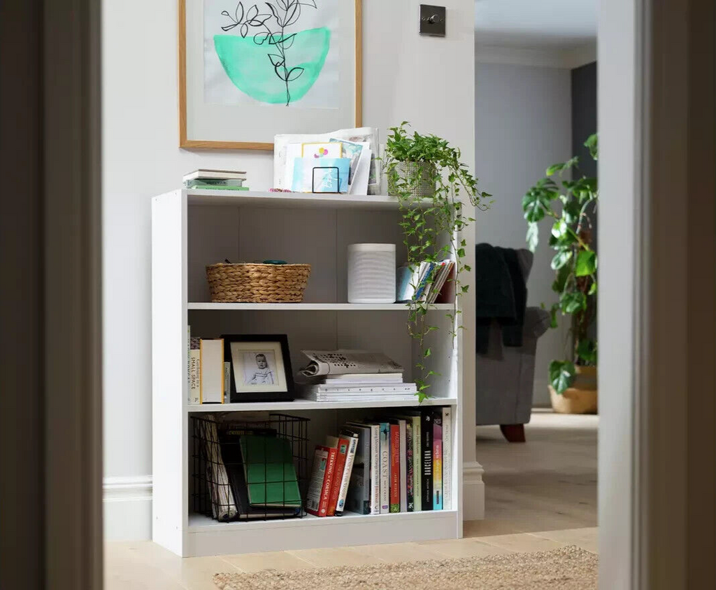Maine Short Bookcase - White