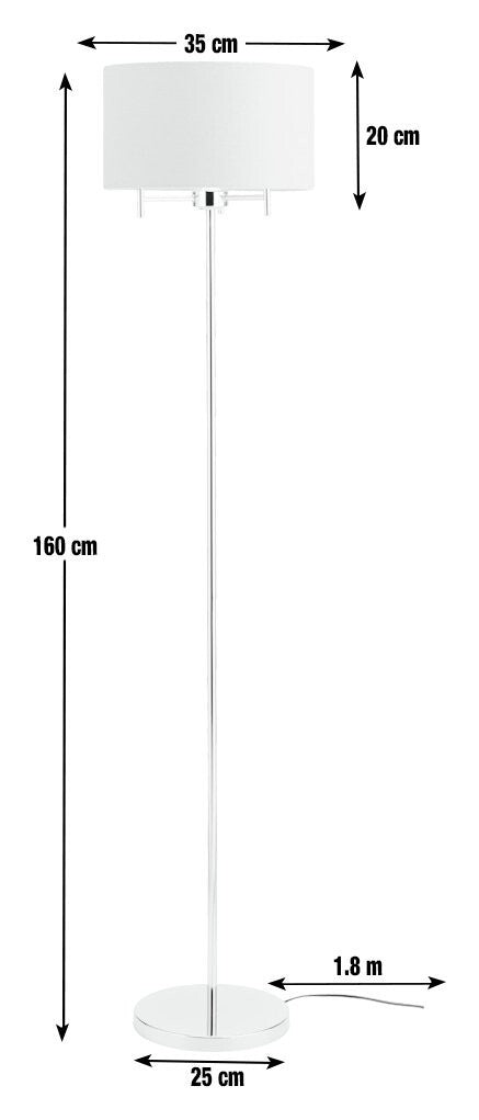 Candelabra Stick Floor Lamp - Chrome & Grey
