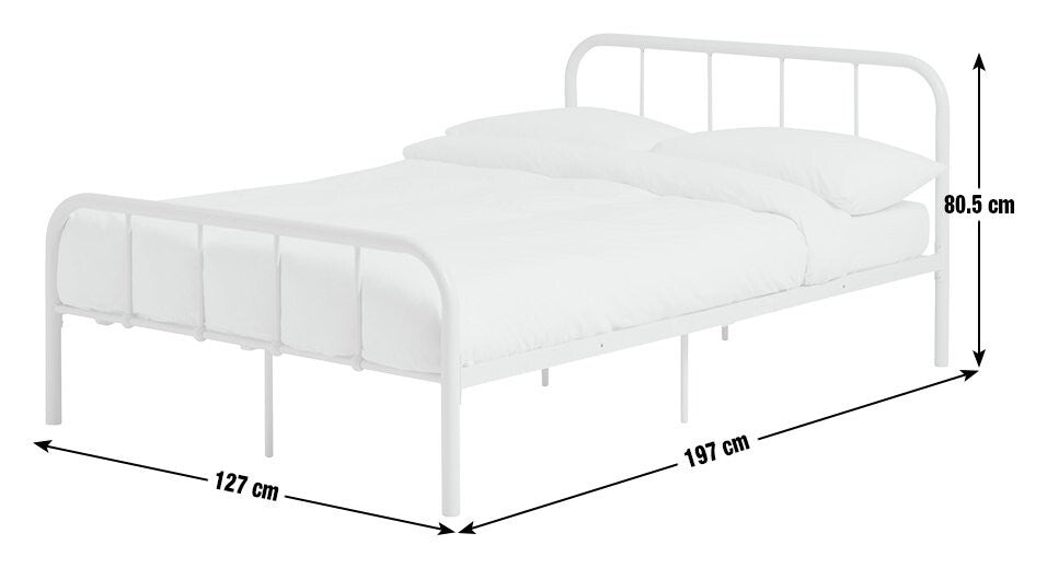 Home Kids Charlie Small Double Metal Bed Frame - White