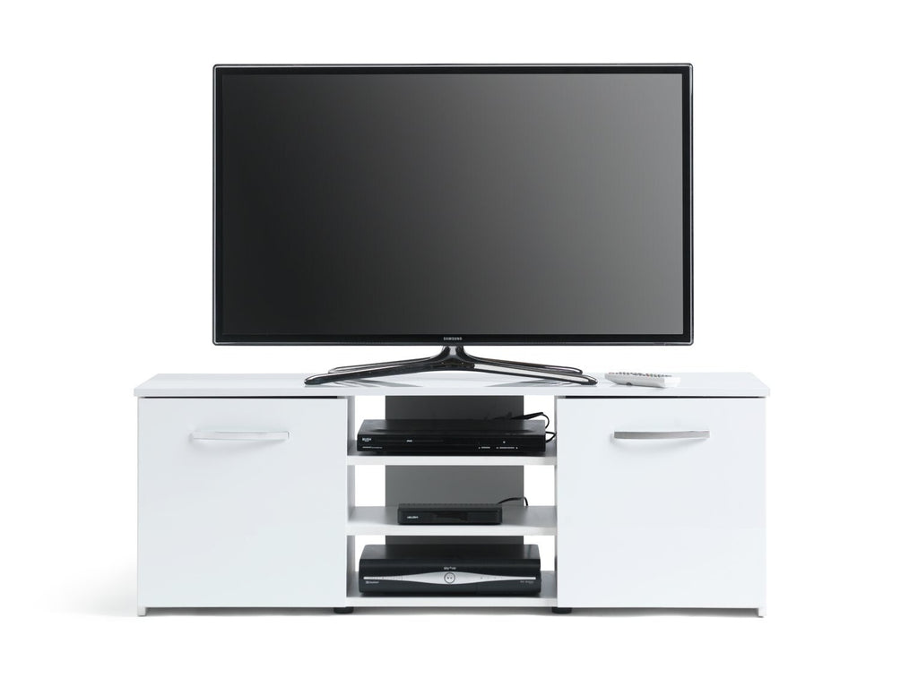 Hayward 2 Door Small TV Unit White Gloss | Modern TV Stand Storage Cabinet
